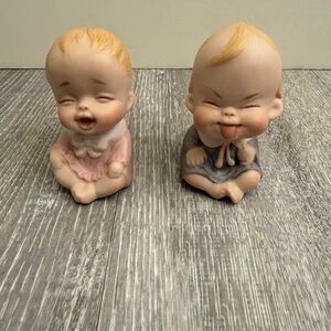 Vintage porcelain kewpie style figurines